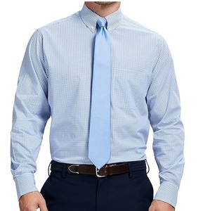 Chemises habillées décontractées à manches longues, coupe ajustée, 100 % coton, design tendance, écologiques, respirantes, pour le bureau, vente chaude - Product Image 1