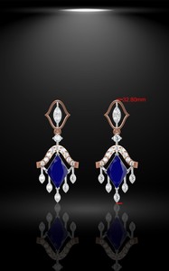 Lujo Moissanite diamante 14K chapado en oro de acero inoxidable cúbico Moda fiesta Boda nupcial conjuntos collar pendiente mujeres - Product Image 2