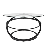 Table d'appoint en verre trempé, tables basses écologiques pour salon, tables basses rondes rétro, miroir de salon moderne de luxe