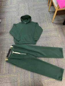 Streetwear de luxe Boxy Hoodie et pantalon de survêtement 2 pièces survêtements unisexe couleur contrastée coton lourd homme survêtement survêtement ensemble - Product Image 3