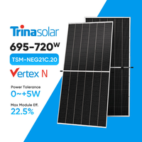 Kit de panneaux solaires Trina de haute qualité, bifaciaux, 695w 700w 710w 720w, type N, Topcon, monocristallins, en stock