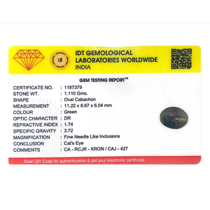 Piedra Preciosa Natural de Crisoberyl Ojo de Gato - 5.55 Quilates, Corte Esmeralda Pulido y Ovalado, Color Marrón y Rojo - Product Image 4