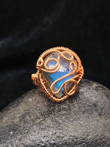 Anillo de piedras preciosas de labradorita hecho a mano Vintage Metal latón 15To20MM diseñador de moda joyería de piedra Natural para regalo de aniversario y ella - Product Image 5