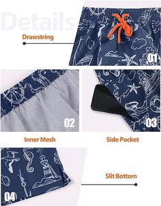 Shorts de plage pour hommes de haute qualité en gros, été, 100% polyester, décontractés, logo personnalisé sur le devant, séchage rapide, imperméable - Product Image 4