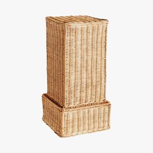 Impresionante Pedestal y Urna de Ratán Natural Resistente para Decoración de Fiestas - Product Image 6