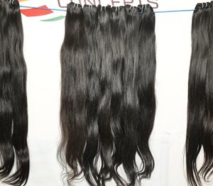Unprocessed Natural <b>Kinky</b> <b>Straight</b> Black Virgin Indian Temple Human <b>Hair</b> Extensions Cuticle Aligned Loose Deep Wave Super Wave - Product Image 4