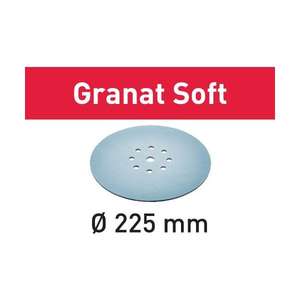 Discos de Lijado Festool STF D225 de 225 mm S/25 Granat, Suaves, con Respaldo de Espuma de 3,5 mm, 25 Piezas - Product Image 1