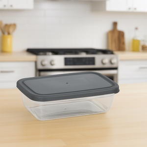 Conteneur de stockage alimentaire en plastique PP sans BPA rectangulaire de 1500 ml pour le stockage des épices de cuisine, empilable, boîte à lunch transparente - Product Image 2