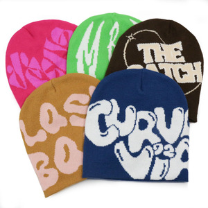 HK48 Venta al por mayor de acrílico 2 tonos personalizados de gran tamaño de punto de diamantes de imitación de invierno de punto Jacquard Beanie Sombreros para mujer - Product Image 6