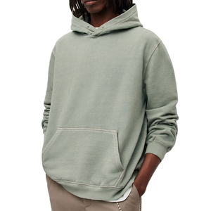 Sweat à capuche personnalisable pour homme grande taille, manches longues, délavé à l'acide, couleur unie, tricoté, avec broderie personnalisée, OEM, automne, 100% coton - Product Image 6