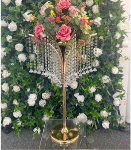 Support à fleurs moderne en métal doré, centre de table en acrylique et <span class=keywords><strong>cristal</strong></span> pour mariage, <span class=keywords><strong>d</strong></span>écoration de table pour fête et mariage - Product Image 6