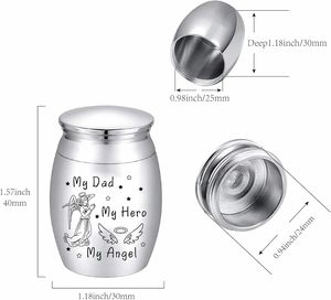 Angel Ashes Urn <b>Keepsake</b> Butterflies Cremation Urns Stainless Steel <b>Memorial</b> Ashes Holder for Human Dad Custom Size Urns - Product Image 2