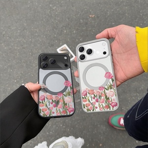 Nueva Funda Magnética para Teléfono con Diseño de Dibujos Animados para 17 Pro Max, TPU Suave, Diseño de Flores Blancas, Unisex - Product Image 1