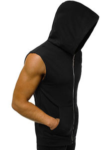 เสื้อยืดลำลองสำหรับผู้ชายเสื้อมีซิปผ้าโพลีเอสเตอร์/ ผ้าฝ้ายแห้งเร็วระบายอากาศได้ดี - Product Image 3