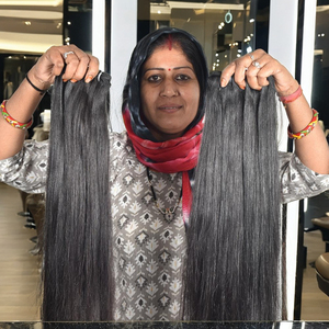 Vente en gros de mèches indiennes vierges Remy à cuticules alignées, extensions de cheveux humains lisses en vison doux au temple - Product Image 1