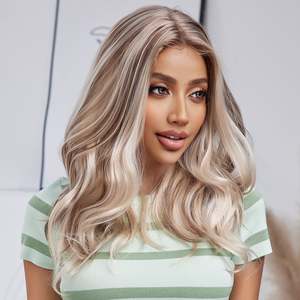 DWY 16 Inch Light White Mixed <b>Brown</b> Short Curly <b>Wig</b> with Transparent Lace Front for Women Model DWY-BL11026-1 - Product Image 6