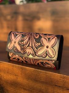 Hand Tooled Leather <b>Wallet</b> for Women Genuine Leather Vintage Long <b>Wallet</b> Western Floral Credit <b>Card</b> Phone <b>Wallets</b> Cowhide Clutch - Product Image 4