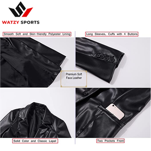 Chaqueta de piel sintética para mujer, chaqueta de talla grande, moda de otoño y primavera, informal, holgada, con botones, 2022, venta al por mayor - Product Image 2