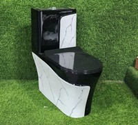 Sanitaire moderne carré WC toilette ligne rouge carré une pièce en céramique commode bol salle de bain placard d'eau