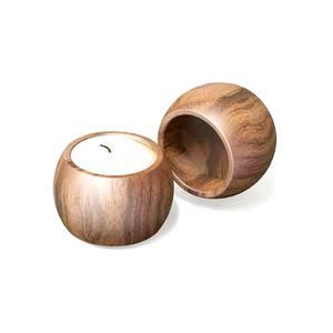 Photophore en bois bougeoir à la main votive chauffe-plat pour mariage bébé douche fête Table centres de table décoration d'anniversaire - Product Image 1