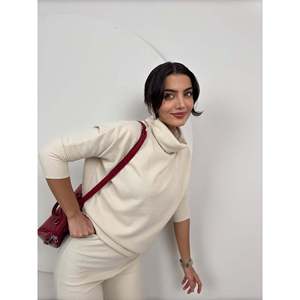 Conjunto de Dos Piezas de Punto Color Crema para Mujer missJANELL - Top Cómodo de Manga Larga y Pantalones a Juego para Uso Casual, Tallas S-XL - Product Image 5