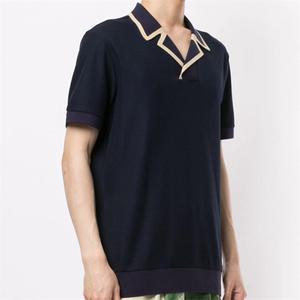 Polo classique avec évacuation de l'humidité couleur unie vêtements de golf confortables sur mesure élégant affaires décontracté dernier - Product Image 3