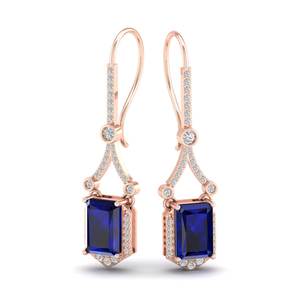 Pendientes Huggie de Plata de Ley 925 con Diseño Original REYES, Gema de Zafiro Azul de 6.62 Ct, Joyería de Moissanita con Certificado GRA - Product Image 6