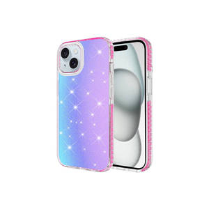 Funda de Silicona Líquida Brillante con Degradado de Lujo para iPhone 15, Delgada, Suave, Antigolpes y Protectora - Product Image 1