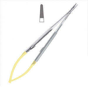 Porte-aiguille microdermique chirurgical Astrin, forceps TC, manuel, poignée dorée MOL, instruments chirurgicaux en acier inoxydable, fabriqué au Pakistan - Product Image 1