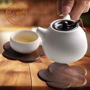 Ensemble de 6 dessous-de-verre carrés en bois artisanal KALATRI, écologiques, antidérapants, épaisseur personnalisée, sur mesure - Product Image 4