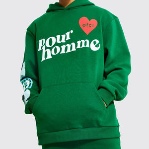Sweats à capuche pour hommes avec impression personnalisée, coton premium, épaules tombantes, vente en gros - Product Image 3
