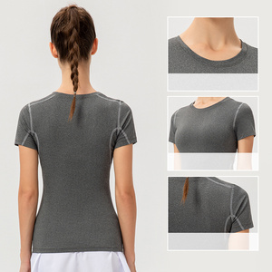 OEM Logo Quick Dry Tight Gym Fitness Running Ladies camiseta alta elasticidad 85% poliéster 15% Spandex camiseta para hombres - Product Image 3