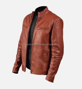 Nueva chaqueta de cuero suave ajustable para hombre con cuello levantado mangas largas de moda último estilo de invierno en oferta - Product Image 3