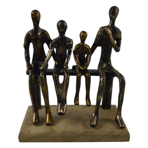 Statue humaine en métal de sculpture de figure de conception classique avec la pose debout noire sur la base en métal pour la décoration de table de bureau - Product Image 4