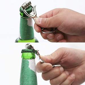 Ouvre-bouteille multifonctionnel en métal en forme de pouce en l'air, porte-clés en alliage argenté, ouvre-bière, porte-clés, fournisseur en gros - Product Image 3