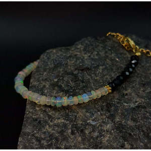 Ethiopian <b>Opal</b> & Black Spinel Fashion Body Jewelry <b>Bracelet</b> - Product Image 3