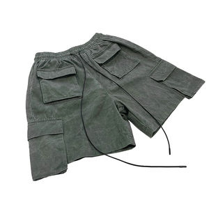 กางเกงขาสั้นคาร์โก้มีกระเป๋า6ใบสำหรับผู้ชายกางเกงขาสั้นคาร์โก้แบบมีเชือกรูดแบบวินเทจสำหรับผู้ชาย - Product Image 4