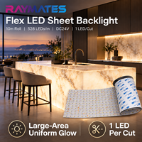 Feuille de rétroéclairage LED UL ETL en stock, feuille LED flexible 24V, panneau LED blanc chaud pour sol et plafond en marbre