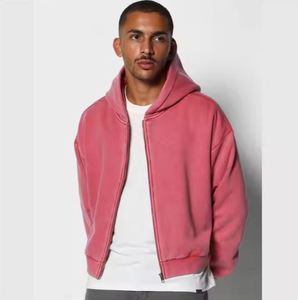 Fabricant de sweat à capuche zippé personnalisé bouffée imprimé nous polaire doublé fermeture éclair complète hiver chaud thermique fermeture éclair sweats à capuche pour hommes - Product Image 2