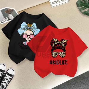 Camiseta de Algodón de Manga Corta para Niñas, Económica y a la Moda, Ropa Casual para Bebés y Niños Pequeños, Uso Diario, Logotipo Personalizado OEM - Product Image 5