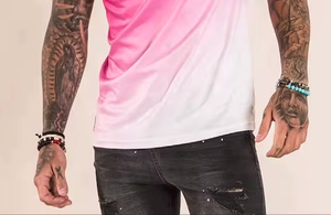 Tela de poliéster cuello acanalado abeto seco sublimación dos impresión hombres Camiseta con los logotipos personalizados - Product Image 4