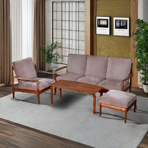 Modern 4-Piece Edda Sponge Sectional <b>Sofa</b> Set High Quality Fabric Cover Durable Comfortable <b>Hotel</b> Living Room Apartment Mall - Product Image 3