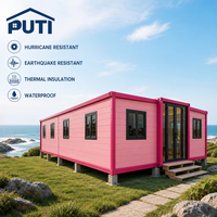 Maison conteneur extensible Pink Lover de 40 pieds avec isolation thermique pour le glamping – Disponible dès maintenant