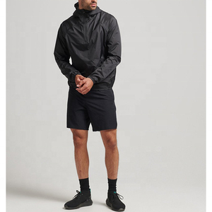 Chaqueta cortavientos reflectante con logotipo personalizado, cortavientos con media cremallera, ligera e impermeable para correr para hombre - Product Image 5