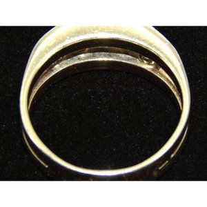 Bel anello da uomo in oro 14K con 5 diamanti stile stile Hip-Hop grappolo anello di alta gioielleria con impostazione invisibile - Product Image 1