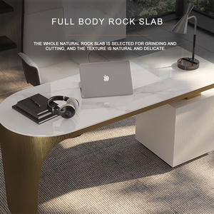 Bureau de style nordique, table d'ordinateur moderne, bureau d'étude de luxe, table d'écriture en métal, bureau avec tiroir de rangement, table de bureau ergonomique - Product Image 4