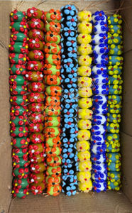 Perles en verre artisanal de lampwork, 16 mm, forme ronde, multicolores, pour la fabrication de bijoux et la décoration - Product Image 3