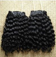Extensions de cheveux vierges indiens Remy non traités, ondulés crépus, de donneur unique, lots noirs, double trame, fournisseur machine JAI, 16 pouces