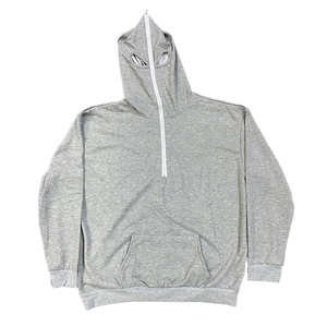 Sudaderas con capucha enmascaradas para hombre de alta calidad French Terry Half Zip Balaclava Hoodie OEM Custom logo Loose Fit Blank Hoodies - Product Image 2