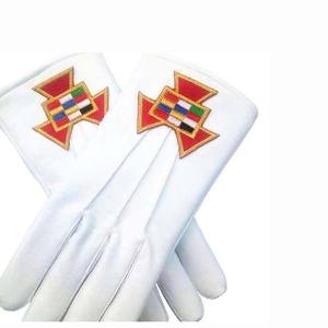 Guantes Masónicos Bordados de Algodón Blanco, Transpirables y Cómodos, de Tamaño Personalizado al por Mayor - Product Image 1